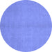 Round Abstract Blue Modern Rug, abs2716blu