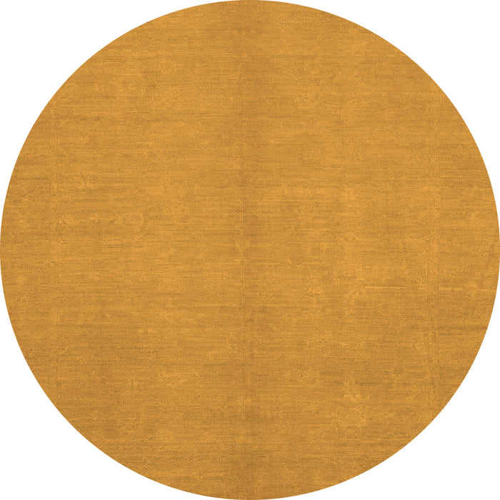 Round Abstract Orange Modern Rug, abs2716org