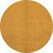 Round Abstract Orange Modern Rug, abs2716org