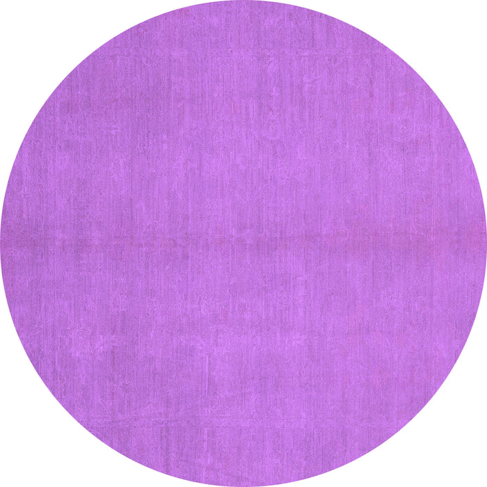 Round Machine Washable Abstract Purple Modern Area Rugs, wshabs2716pur