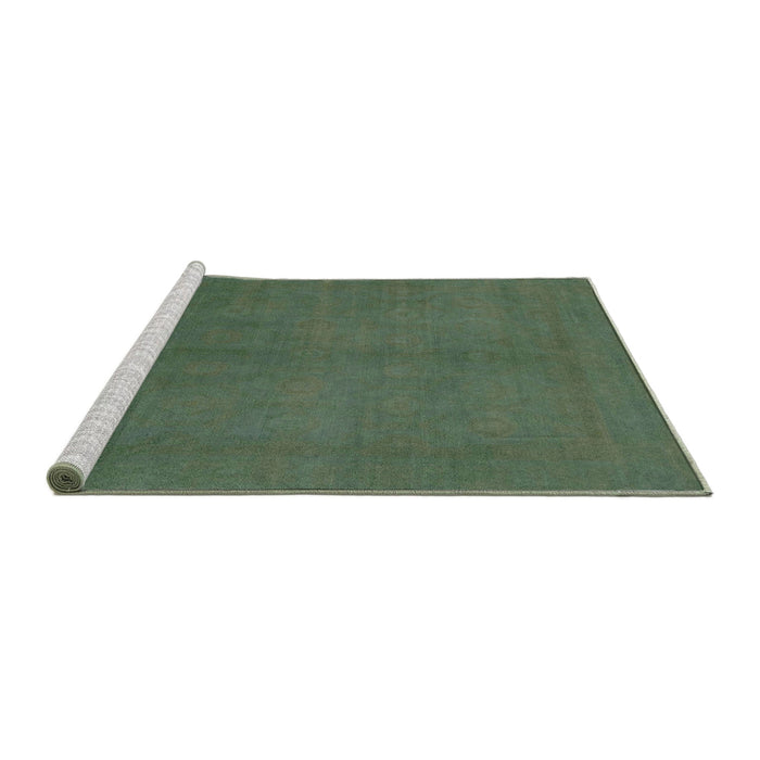 Sideview of Machine Washable Abstract Forest Green Rug, wshabs2717