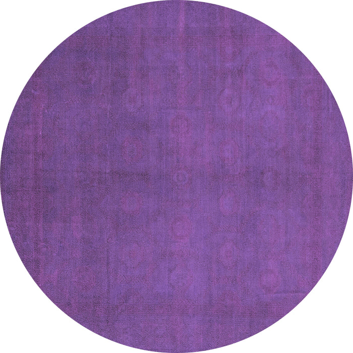 Round Abstract Purple Modern Rug, abs2717pur