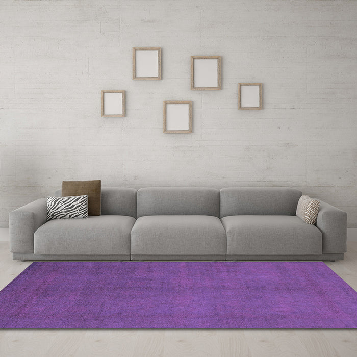 Machine Washable Abstract Purple Modern Area Rugs in a Living Room, wshabs2717pur