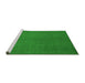 Sideview of Machine Washable Abstract Green Modern Area Rugs, wshabs2717grn