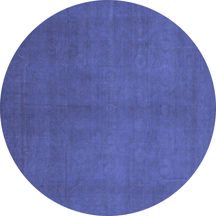 Round Machine Washable Abstract Blue Modern Rug, wshabs2717blu
