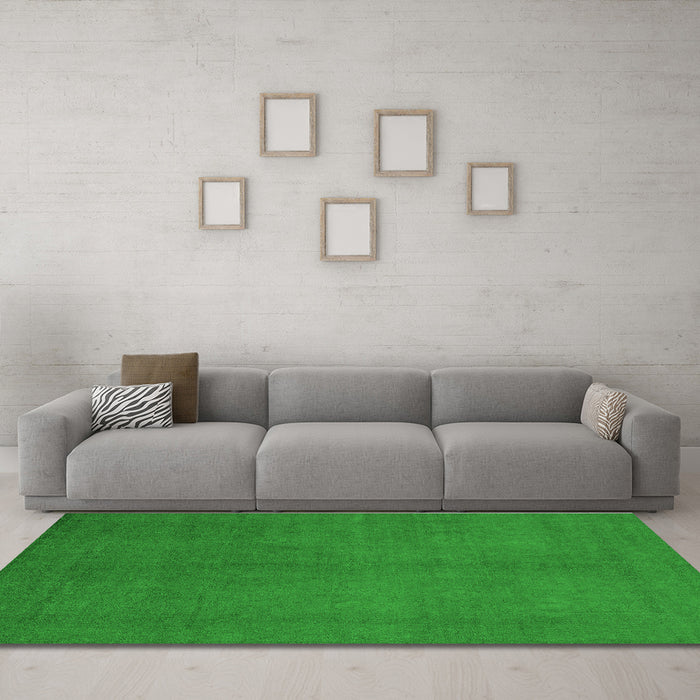 Machine Washable Abstract Green Modern Area Rugs in a Living Room,, wshabs2717grn