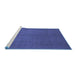 Sideview of Machine Washable Abstract Blue Modern Rug, wshabs2717blu