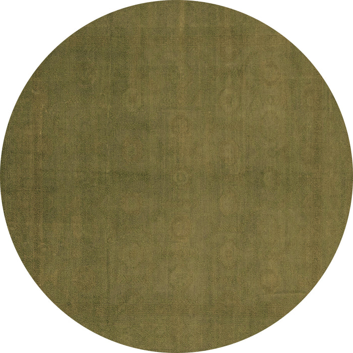 Round Abstract Brown Modern Rug, abs2717brn