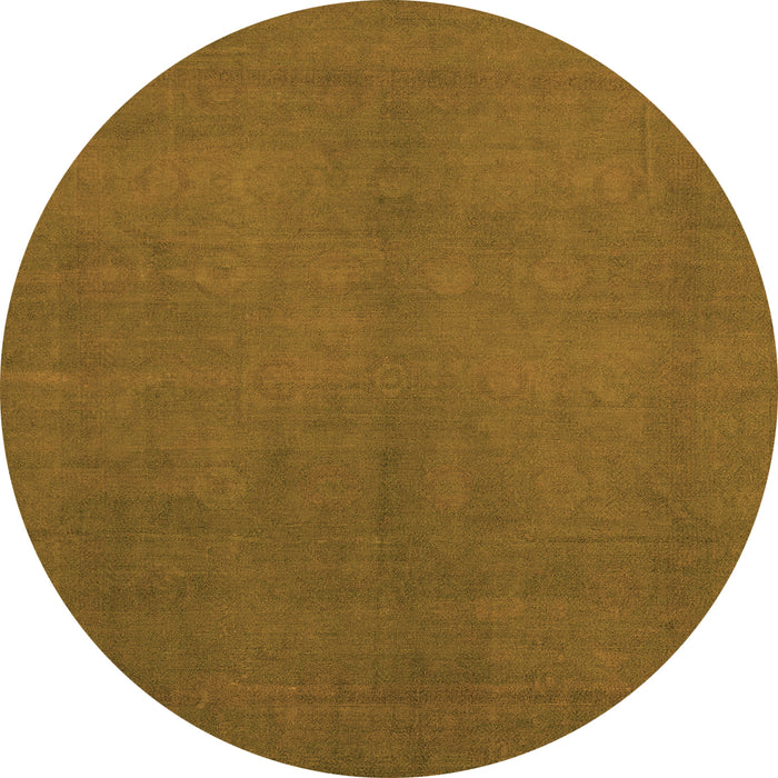 Round Abstract Orange Modern Rug, abs2717org