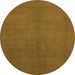 Round Abstract Orange Modern Rug, abs2717org