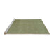 Sideview of Machine Washable Abstract Brass Green Rug, wshabs2718