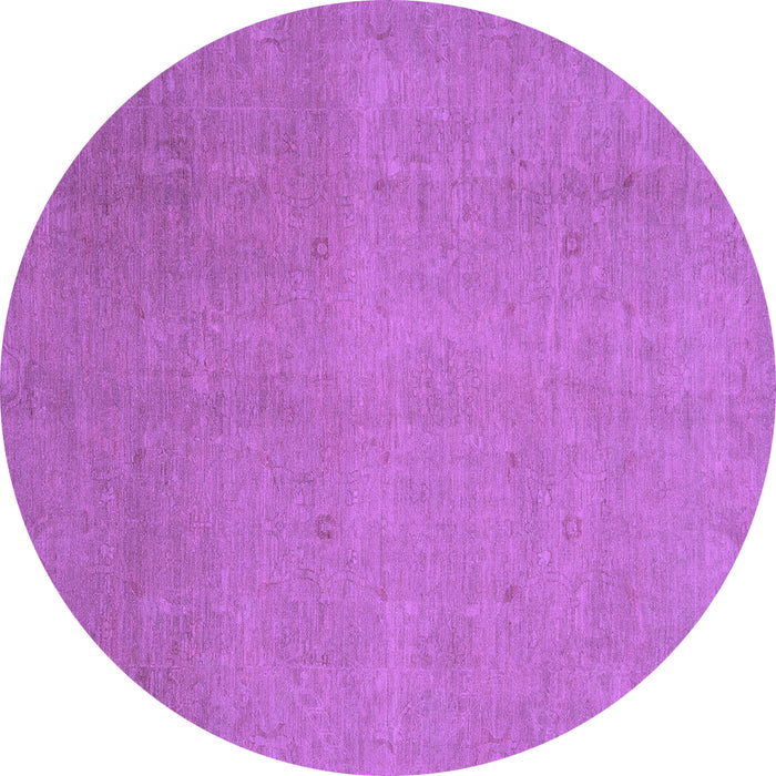 Round Machine Washable Abstract Purple Modern Area Rugs, wshabs2718pur