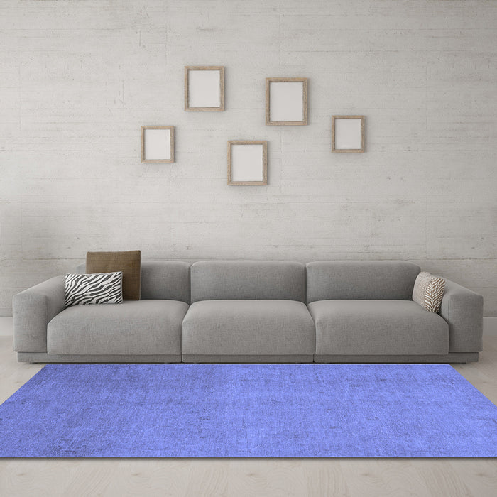 Machine Washable Abstract Blue Modern Rug in a Living Room, wshabs2718blu