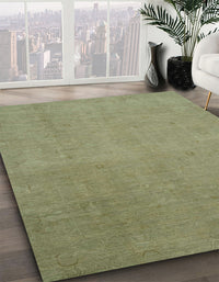 Abstract Copper Green Modern Rug, abs2718