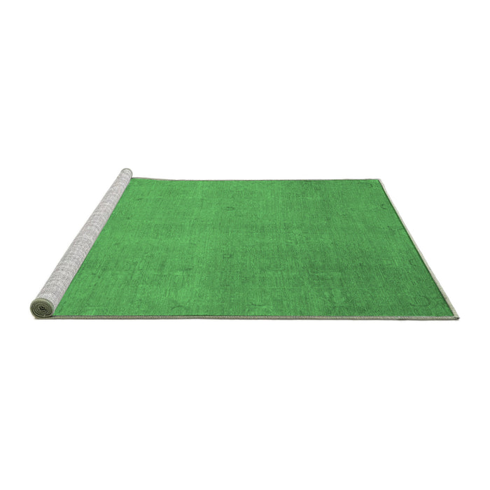 Sideview of Machine Washable Abstract Emerald Green Modern Area Rugs, wshabs2718emgrn