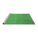 Sideview of Machine Washable Abstract Emerald Green Modern Area Rugs, wshabs2718emgrn