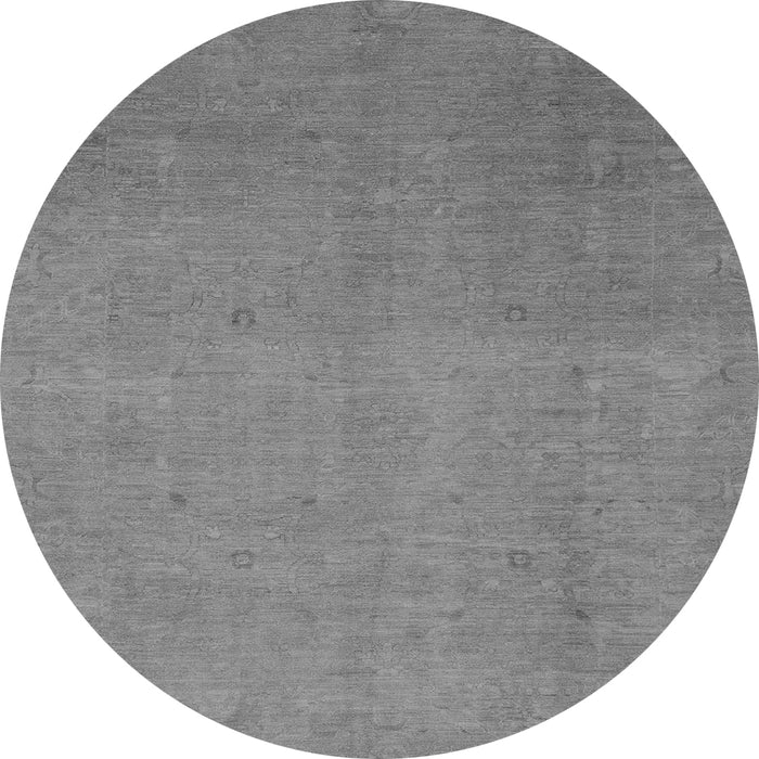 Round Machine Washable Abstract Gray Modern Rug, wshabs2718gry