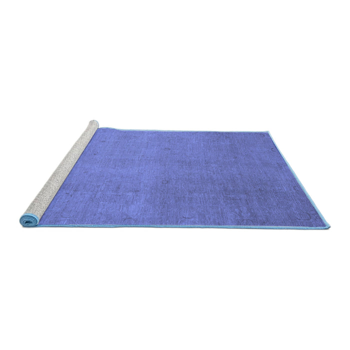 Sideview of Machine Washable Abstract Blue Modern Rug, wshabs2718blu