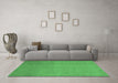 Machine Washable Abstract Emerald Green Modern Area Rugs in a Living Room,, wshabs2718emgrn