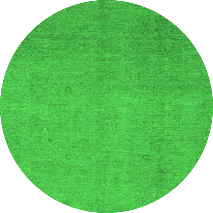 Round Abstract Green Modern Rug, abs2718grn