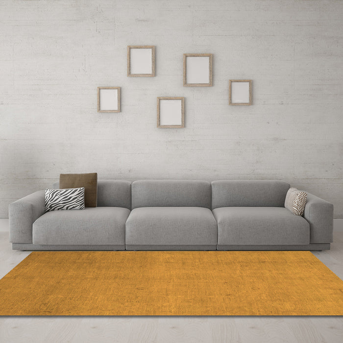 Machine Washable Abstract Orange Modern Area Rugs in a Living Room, wshabs2718org