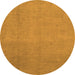 Round Abstract Orange Modern Rug, abs2718org