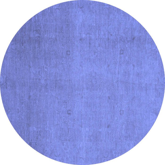 Round Machine Washable Abstract Blue Modern Rug, wshabs2718blu
