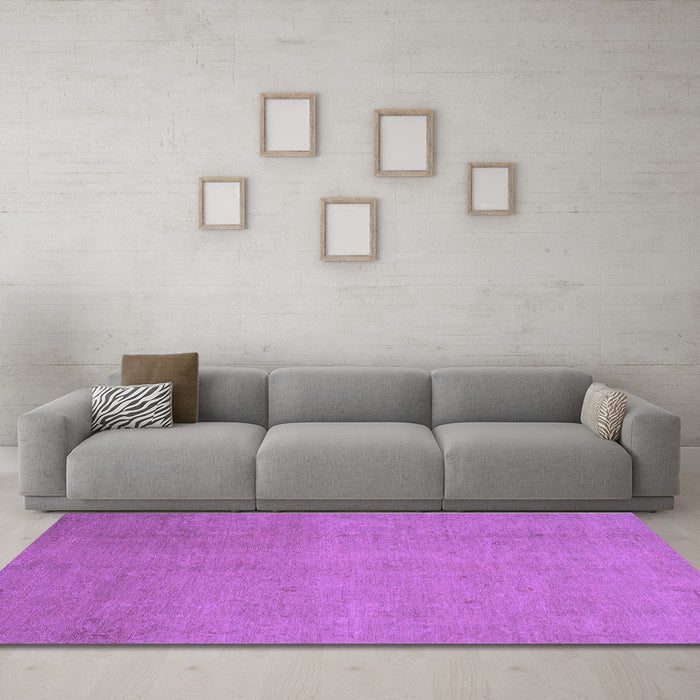 Machine Washable Abstract Purple Modern Area Rugs in a Living Room, wshabs2718pur