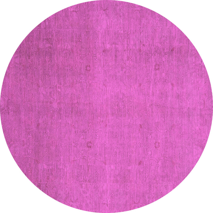Round Machine Washable Abstract Pink Modern Rug, wshabs2718pnk