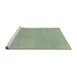 Sideview of Machine Washable Abstract Green Rug, wshabs2719