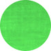 Round Oriental Green Modern Rug, abs2719grn