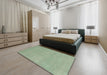 Abstract Green Oriental Rug in a Bedroom, abs2719