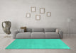 Machine Washable Oriental Turquoise Modern Area Rugs in a Living Room,, wshabs2719turq