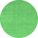 Round Oriental Emerald Green Modern Rug, abs2719emgrn