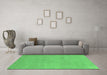 Machine Washable Oriental Emerald Green Modern Area Rugs in a Living Room,, wshabs2719emgrn