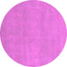 Round Oriental Pink Modern Rug, abs2719pnk