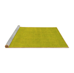 Sideview of Machine Washable Oriental Yellow Modern Rug, wshabs2719yw