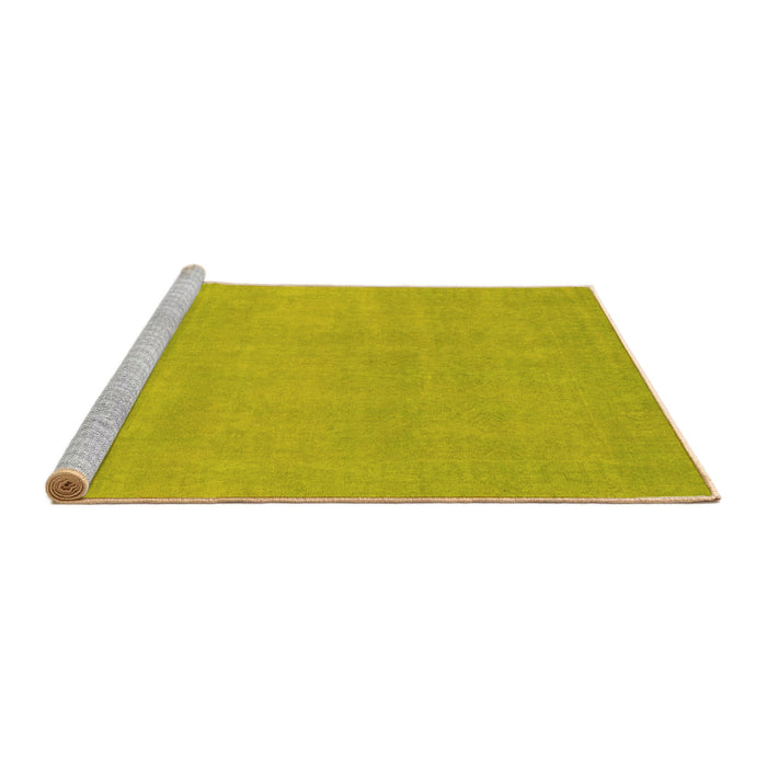 Sideview of Machine Washable Oriental Yellow Modern Rug, wshabs2719yw