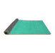 Sideview of Oriental Turquoise Modern Rug, abs2719turq