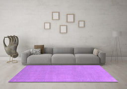 Machine Washable Oriental Purple Modern Area Rugs in a Living Room, wshabs2719pur