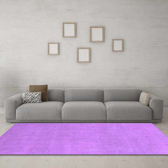 Machine Washable Oriental Purple Modern Area Rugs in a Living Room, wshabs2719pur