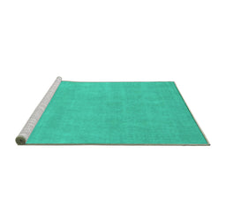 Sideview of Machine Washable Oriental Turquoise Modern Area Rugs, wshabs2719turq