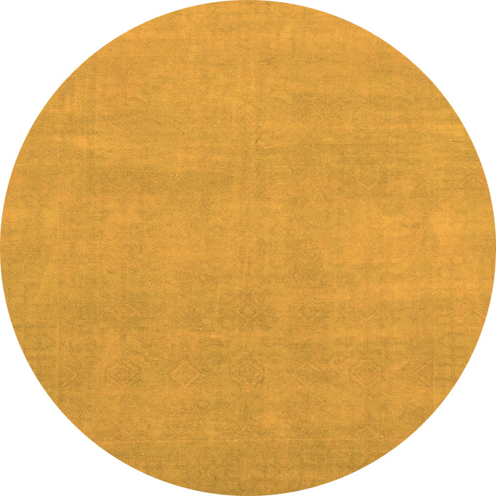 Round Machine Washable Oriental Orange Modern Area Rugs, wshabs2719org