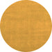 Round Machine Washable Oriental Orange Modern Area Rugs, wshabs2719org