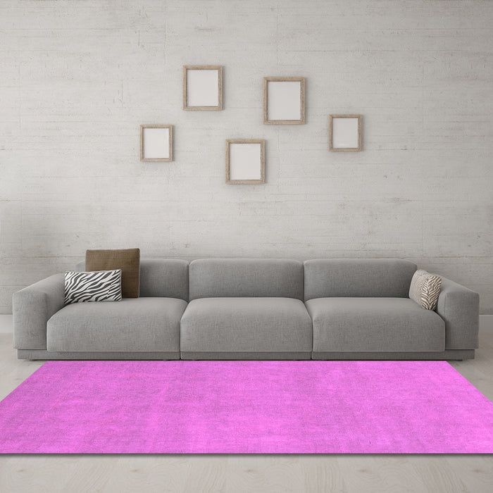 Machine Washable Oriental Pink Modern Rug in a Living Room, wshabs2719pnk