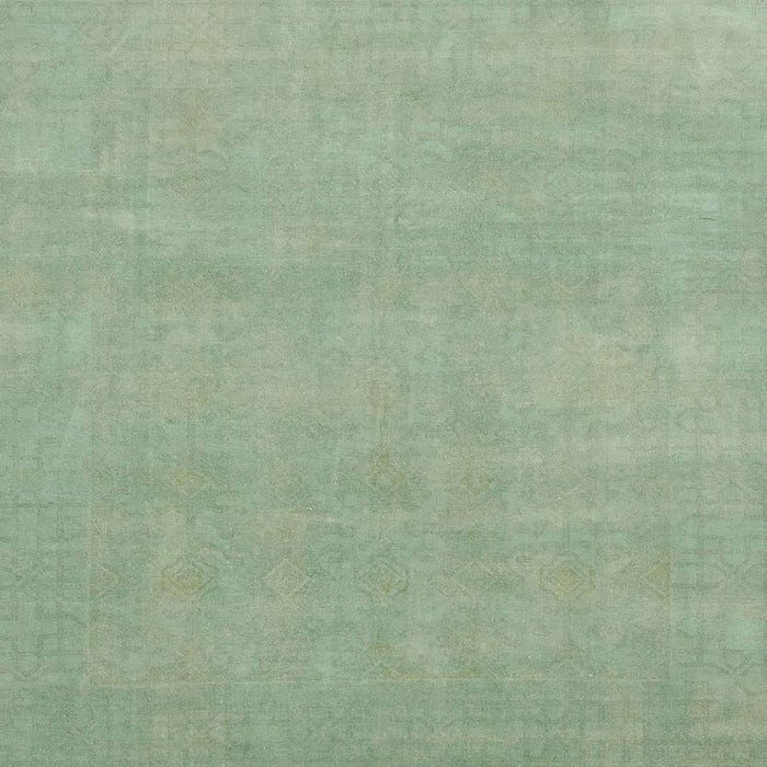 Square Machine Washable Abstract Green Rug, wshabs2719