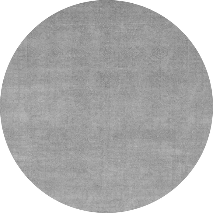 Round Machine Washable Oriental Gray Modern Rug, wshabs2719gry