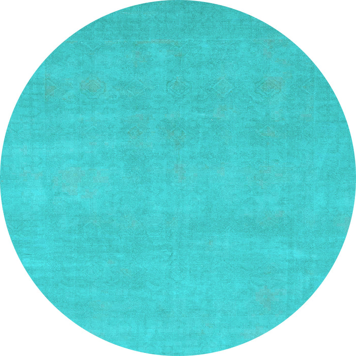 Round Oriental Light Blue Modern Rug, abs2719lblu