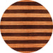 Round Oriental Orange Modern Rug, abs271org