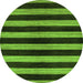 Round Machine Washable Oriental Green Modern Area Rugs, wshabs271grn